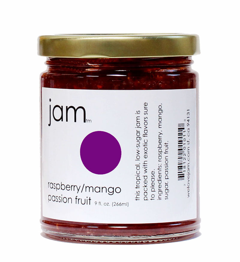 welovejam raspberry mango passion fruit jam 9 oz jar